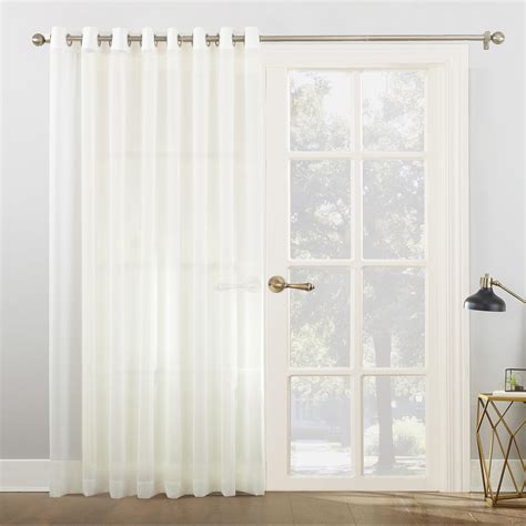 no 918 emily extra wide sheer voile sliding door patio curtain panel 100 x84 ivory