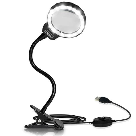 buy number one magnifying glass 3x led lighted magnifying lamp usb powered clip on optical