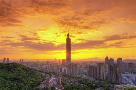 Golden Sunset And Taipei 101 Photograph By Joyoyo Chen