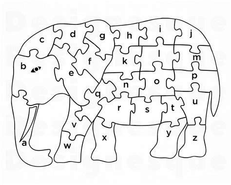 Elephant Puzzle Outline Svg Puzzle Svg Elephant Svg Etsy In 2021