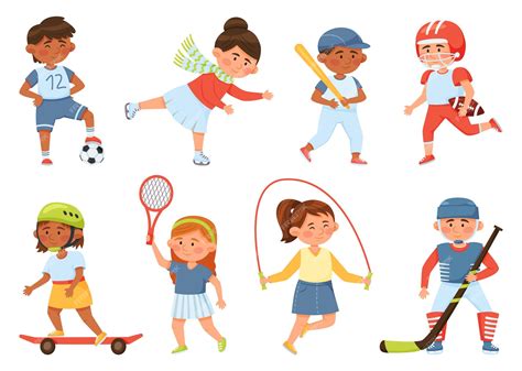 Premium Vector Cartoon Happy School Children Play Sports And