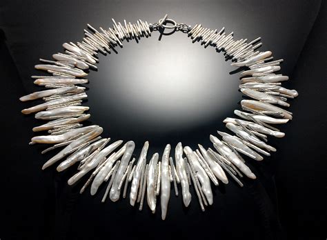 Biwa Pearl Necklace By Miranda Scott Art Jewelry Necklace Wire