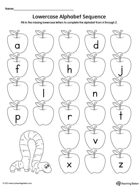 Free Lowercase Alphabet Sequence Worksheet