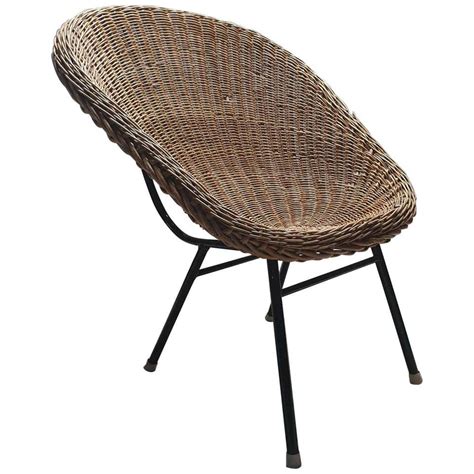 Rattan Bucket Chair With High Back By Dirk Van Sliedregt For Rohé