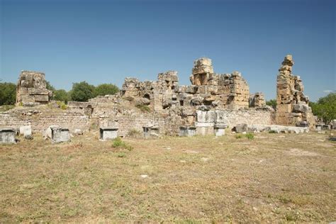 Hadrianic Baths In Aphrodisias Ancient City In Aydin Turkiye Stock