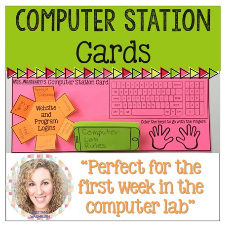 Computer Station Cards Computer Lab Lessons Computer Station