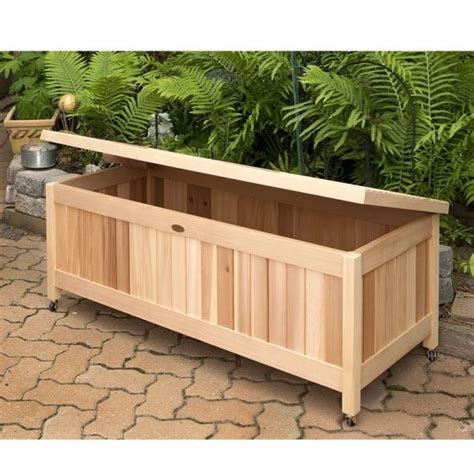 Outdoor Cedar Storage Box Great For Toys Gardening Supplies Pool
