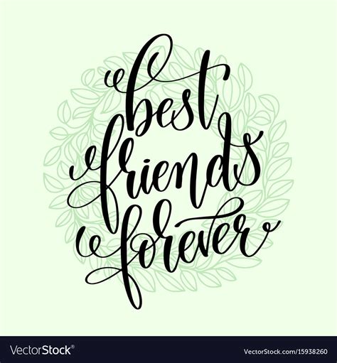 Best Friends Forever Handwritten Lettering Vector Image