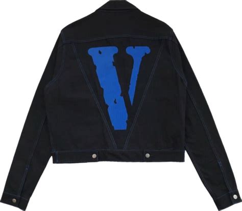 Vlone Black And Blue Friends Denim Jacket Inc Style