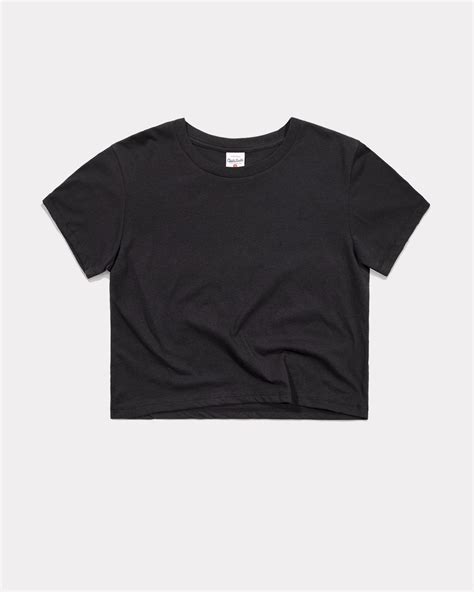 Womens Essential Black Crop Top Tee Charlie Hustle