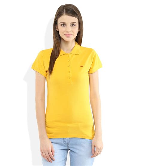 Park Avenue Woman Yellow Polo Neck T-Shirt - Buy Park Avenue Woman ...
