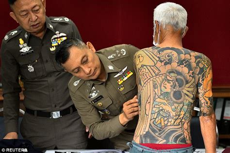 yakuza boss arrested after photo of tattoos go viral daily mail online