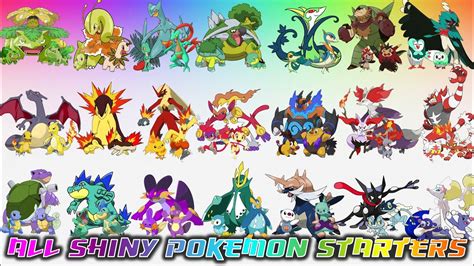 All Shiny Pokémon Starters Youtube