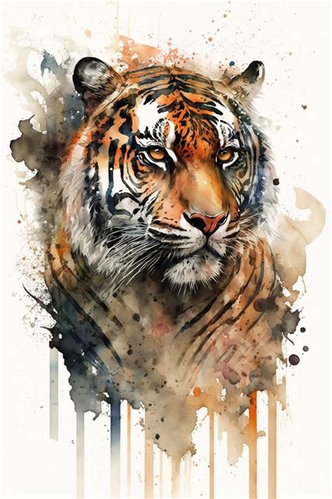 Tiger Tigre Em 2023 Tigre Aquarela Pinturas De Animais Animais Em