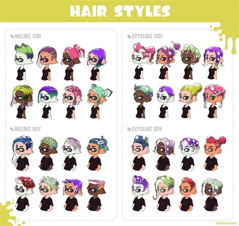 I wanted to reserve some of the haisrtyles more associated with poc for the octolings. Alpha Gamboa on Twitter | Charakterdesign, Splatoon, Anime