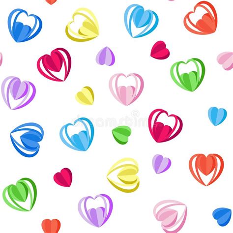 Colorful Hearts Seamless Pattern Hearts Carved Out Of Paper Stock