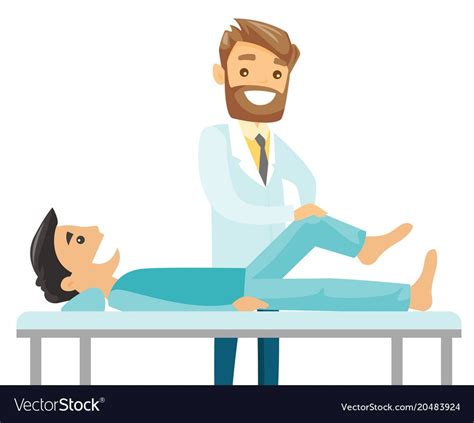 Caucasian White Physiotherapist Doctor Checking The Ankle Of A Patient Physio Giving A Leg