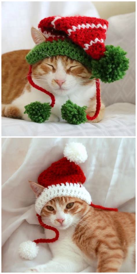 Crochet Christmas Cat Hats Make The Purrrfect T The Whoot