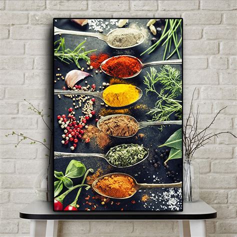 Modern Kitchen Mix Herb And Spices Canvas Oil Painting On Posters And