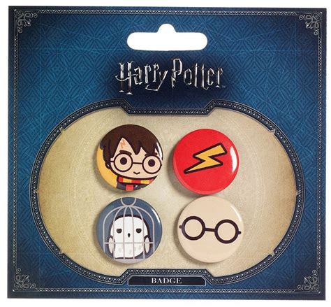 Harry Potter Cutie Button Badge 4 Pack Harry Potter And Hedwig Gundam