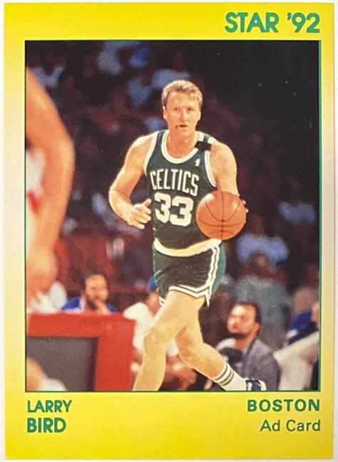 Larry Bird 1991 92 Star Ad Cards Boston Celtics Basketball Card Kbk