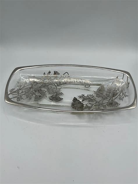 Vintage Hazel Atlas Moroccan Celery Dish With Silver Overlays Etsy