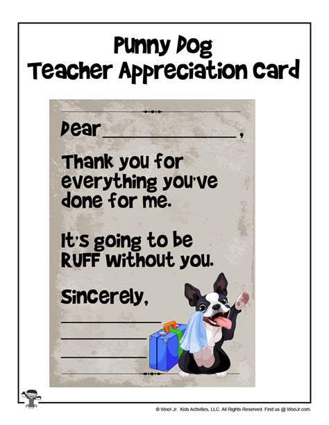 Printable Teacher Appreciation Cards Woo Jr Kids Activities