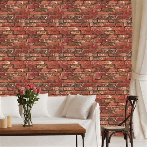 Red Bricks Wallpaper Decal Self Adhesive Brick Wallpaper Removable