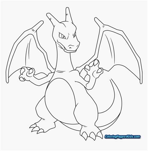 22 Blue Mega Charizard Coloring Page