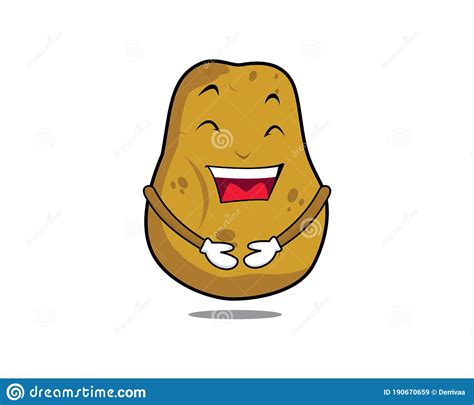 Joyful And Happy Potato Character Stock Vector Illustration Of