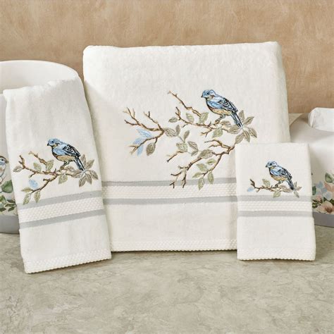 Love Nest Birds Embroidered Bath Towel Set