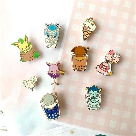 Pokemon Sweets And Drink Themed Enamel Pins This Is Such An Adorable Pokemon Pin Set Perfect
