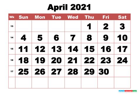 Tom clancy's without remorse april. Free Printable April 2021 Calendar with Week Numbers