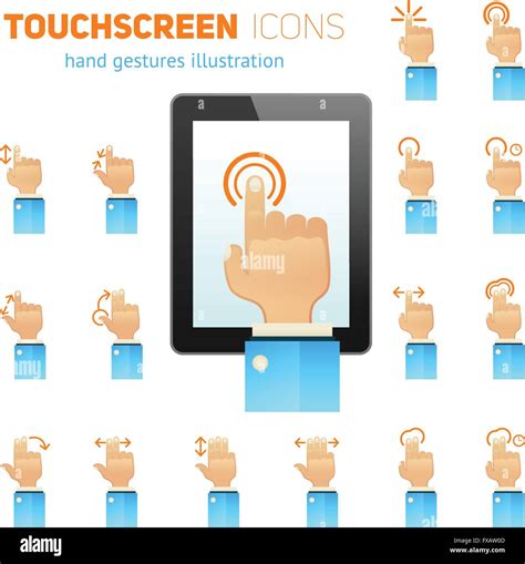 Touch Screen Gestures Icons Stock Vector Image And Art Alamy