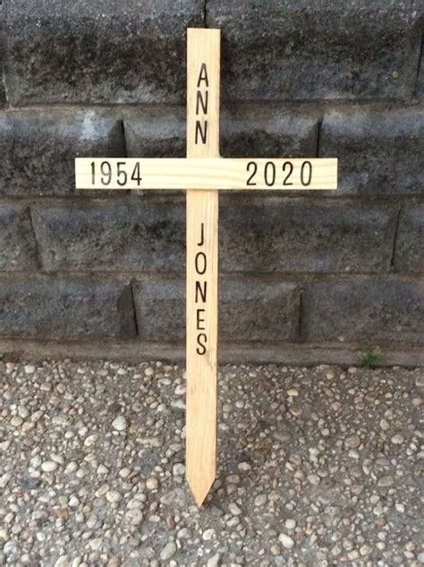 Personalized Cemetery Cross Grave Marker Roadside Memorial Etsy