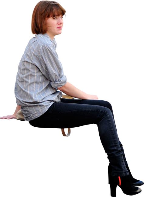 Girl Sitting Down Viewed From Side On Landscape Architecture Space