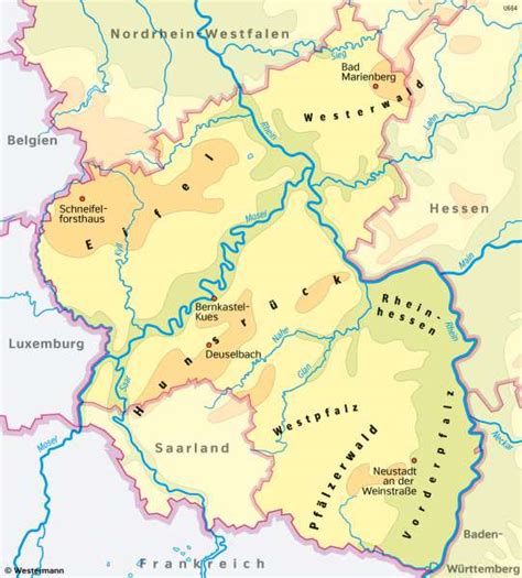 Diercke Weltatlas Kartenansicht Rheinland Pfalz Großlandschaften