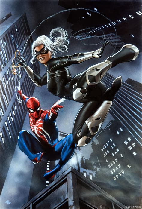 Ps4 Spider Man And Black Cat By Adi Granov Spiderman
