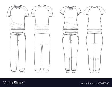 Blank Clothing Templates Royalty Free Vector Image