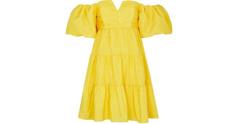 Rebecca Vallance Izzy Yellow Silk Satin Mini Dress Lyst UK
