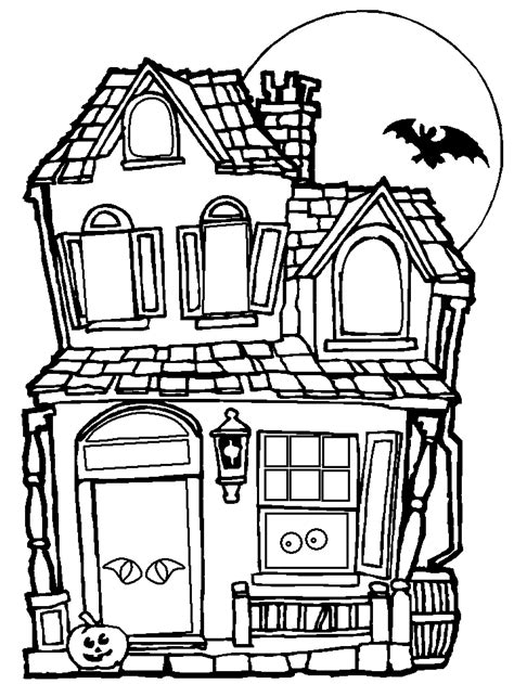 Haunted House Coloring Page Easy Print Haunted House