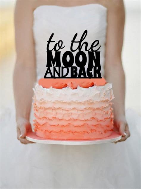 To The Moon And Back Wedding Cake Topper Monogram Cake Topper