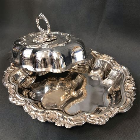 Victorian Old Sheffield Plate Entree Dish Antique Silver Plate