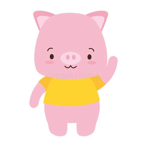 Cute Piggy Character Icon Stock Vector Illustration Of Funny 93078340