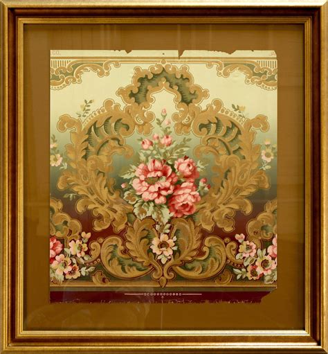 Embossed Gilt Rococo Floral Friezeantique Wallpaperwall Art Bolling