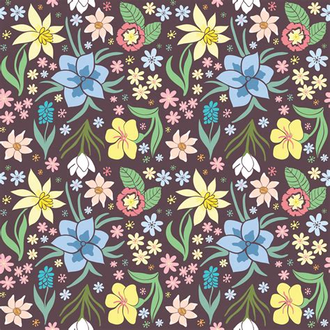 Seamless Pattern With Spring Flowers 616678 Vector Art At Vecteezy