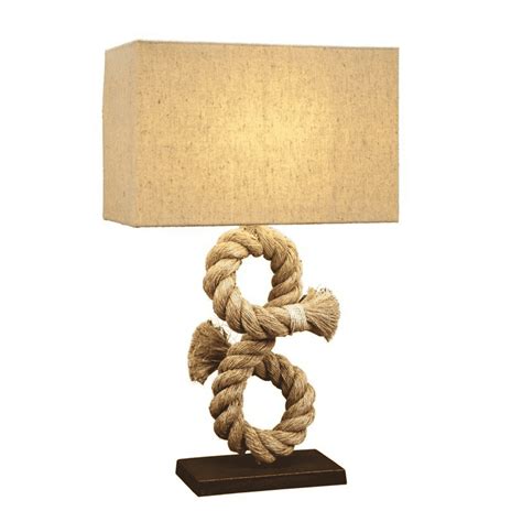 Rope Table Lamp With Natural Jute Shade Sku Djl134 Our Boat House