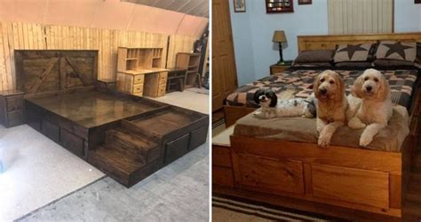 You Can Get A Wooden Kingsize Bed With An Extra Bed At The End For Your