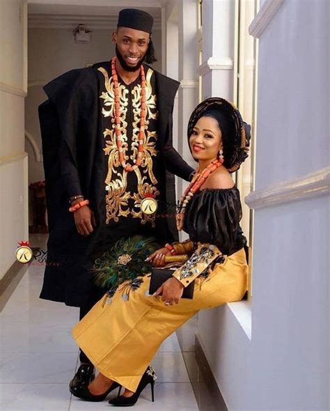 Complete Yoruba Traditional Wedding Attire In Aso Oke In
