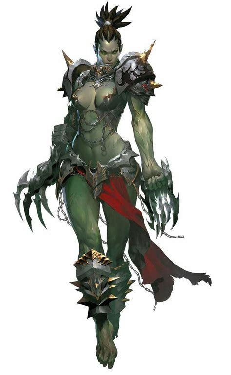 Clawed Brawler Female Orc Warrior Woman Character Art